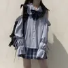 Jocoo Jolee Women Elegant Off the Shoulder Sweet Doll Collar Bluses Casual Japanese Lolita Shirts Petal Sleeve Chiffon Bluses 210619