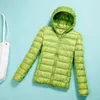 Kadın Ceketler Sonbahar Dış Giyim Ceket Kapşonlu Ceket Parka Rüzgarlık Ultrathin Ördek Aşağı Kış Kadın Sıcak 2021 Taşınabilir