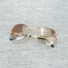 2022工場卸売新しいリムレスCワイヤーサングラス男性オーバルダイヤモンド切断アクセサリーOculos Shadow女性のビーチ運転のための眼鏡