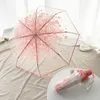 Fancytime parapluie Transparent fleur de cerisier champignon Apollo princesse parapluies longue poignée femmes parapluies parapluie pour enfants