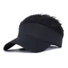 Män Cykla Hat Fake Flair Hair Outdoor Sport Camping Vandring Sun Visor Justerbar Baseball Golf Cap Caps Masks