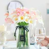 PUの造花カルラリーリアルタッチブライダルブーケ高品質偽の花の結婚式のホームテーブルの装飾秋10ピース