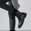 Echtes Leder Damen Stiefeletten Plüschfell Frontreißverschluss Flache Schuhe Warme Winterstiefel Damen Alltagsschuhe Größe 34-39