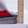 Femmes en peluche en cuir synthétique Pantoufles de maison d'hiver Furry Chaussures de plancher intérieur chaud femme épais talon extérieur
