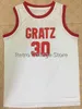 Mens #30 Rasheed Wallace Simon Gratz 고등학교 농구 저지 화이트 커스텀 숫자 및 이름 유니폼 스티치 자수