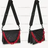 M59398 Coussin PM Embossed Puffy Lambskin Bold Black-And-White Monograms Print Chain Shoulder Carry Wide Textile Strap Cross-Body Designer Handbags