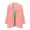 Women's Suits & Blazers U-SWEAR Jacket American Style Candy Color Small Suit Without Buckle Seven-point Sleeve Blaser Femeninos