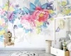 Bakgrundsbilder anpassade handmålade mode retro nordiska blomma soffa TV bakgrundsbilder 3d väggpapper heminredning papier peint
