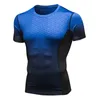 Maillots de course hommes T-Shirt imprimé dégradé chemises d'entraînement séchage rapide à manches courtes hauts Fitness casual Jogging SPortswear vêtements de sport