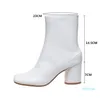 Designer Women fade a mano Tabi Ninja Boots Real Ogen Leathe High Teli Stivali per caviglie di punta a punta Plus Times 34-41