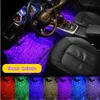 Bil LED Ambient Foot Footwell Lights RGB Star Starry Atmosfär under Dash Golvlampa Musik Voice Control Wireless Remote