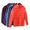 Otoño invierno ultra delgado ligero abajo chaqueta hombres soporte collar blanco pato abajo abrigo más tamaño s - 4xl 211015
