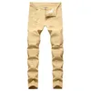 Jeans skinny neri da uomo Biker Jean Slip Blue Khaki Pantaloni da uomo strappati in denim slim da uomo strappati