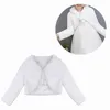 Ragazze invernali Cute Princess Bolero bianco Giacca Bambini Scialle da sposa Outwear Party Cappotto in peluche Battesimo Abito floreale Involucri in pelliccia sintetica 211023