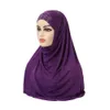 Muslim Women Girls Hijab Islamic Hijab Scarf One Piece Fashion Solid Color Soft Headscarf Arabic Headwrap Rhinestone Hijab