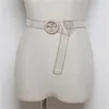 Bälten Fashion Clear Belt midja för kvinnor 2021 Transparent White Pearl Cinturon Mujer Plastic Designer Midjeband Ladies319R