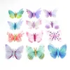 100PCS Gradient Glitter Organza Fabric Butterfly Appliques 5cm Translucent Chiffon Butterfly for Party Decor, Doll Embellishment 210610