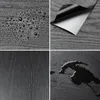 Wallpapers 5M/Black Wood Grain Self-Adhesive Waterproof 3D Wall Stickers Kitchen Furniture Wallpaper Peel And Stick Rol