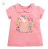 2021 Summer Baby Kids Clothing T-shirt 100% Cotton Short Sleeve Dinosaur print Flowers Girl Boy Top