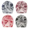 18*19 CM Weiche Haut-freundliche Baby Turban Hut Vintage Print Bowknot Infant Caps Neugeborenen Kopfbedeckungen Urlaub Geschenke kleidung Dekoration