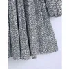 Yaz Elbise Siyah Baskı Gömlek Artı Boyutu ES Kadınlar Uzun Kollu Düğme Up Mini Kadın Rahat Pileli Vestidos 210430