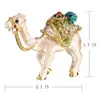 HD Bejeweled Camel Trinket Box Peint à la main Figurines de collection Cadeaux Décor Bijoux Stockage avec cristaux Ornements 211108