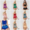 Женские спортивные костюмы Velvet Sleepwear Lingere Set Sexy Spaghetti Brap Shorts Pajamas Женщины Pajama Party 2 Piece Set