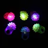 1000pcs incandescente luci fragola LED anello di barretta Light Up Jelly Bumpy Rings lampeggiante LED Bubble Rave Party Color Favors