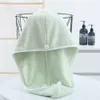 Bonnet pour cheveux secs Microfibre Séchage rapide des cheveux Triangle de serviette Chapeaux de couleur unie Polaire de corail haute densité Serviettes super absorbantes magiques Turban Wrap Hat Spa Caps wmq983