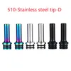 510 Drip Tip Smoking Accessories Epoxy Mouthpeice Wire Bore Stainless Steel Emitter Suck For TFV8 X Big Baby Crown Atomizer E Cigarette Airflow Mouthpiece