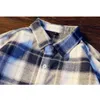 Camicie eleganti scozzesi casual da uomo Manica lunga streetwear urbano Camicia casual abbottonata per uomo Top tascabile scozzese di grandi dimensioni CS08 210527