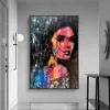 벽 예술 포스터와 인쇄물에있는 추상 여성 낙서 예술 캔버스 그림 거실을위한 현대 미술 캔버스 사진 Cuadro9980448