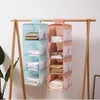 Storage Bags Wardrobe Hanging Bag Closet Organizer 2/4-shelf Cloth Shelf Divider With Side Pockets