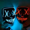Halloween Luminous Mask LED Light Up Funny Masks Cosplay Costume Supplies Party Mask 10 Colors To Choose