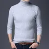 秋と冬の男性のジャカードタートルネックセーターファッションカジュアル厚くて暖かいプルオーバーセーター男性ブランドの服210813