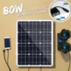 80W 18V MONO Solpanel Dual 12V / 5V DC USB Monokrystalin för bil RV båt Batteriladdare Vattentät