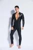 Trajes de gato masculino wetlook couro falso uma peça de pele bodysuit 2022 sexy aberto virilha collants catsuit zentai terno masculino traje clubwear