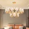 Golden modern crystal chandelier bead lamp for villa in duplex building of northern Europe light luxury restaurant