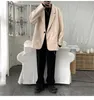 メンズスーツブレザー韓国スタイルメンズブレザージャケットKhaki Black Autumn Suit Coatシングルボタンルーズピュアビッグヒップホップ学生クールカジュアル