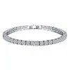 Una fila tre file piene di bracciali zirconi diamanti cristalli di Swarovskis Fashion Ladies Regali del bracciale Bracciale di Natale204O5564050