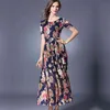 Elegante vestido tornozelo-comprimento vestido verano verão o pescoço vnttage maxi lace sexy es mulheres peças tamanho tamanho longo 210520