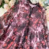 Women's Long Shirt Dress Retro Print Holiday Spring Summer Full Loose Chiffon Floral Sun Protection ML1035 210506