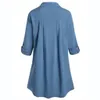 Design S-5XL Grote Mature Dames Kleding Kvinnor Lady Stor Storlek Knapp Spets Slå ner Krage Långärmad Shirt Blous Fashion Stitch