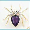 Unique Design Spider Cz Diamond Brooch Attractive Crystal Pin For Women Men Fine Jewelry Gift 9Iopx Pins Yhgd0
