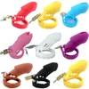 Qloves CB6000 CB6000S Gaiola de Castida Masculina, Silicone Macio Pau Dispositivo Castida Brinquedos Sexyuais Com 5 Anis PE