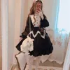 Alice In Wondeland Cute Women Lolita OP Dress Flouncing Lace Trim Japanese Harajuku Long Sleeves Doll Teen Fairy Vestidos 210623