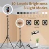 13 inch 10 inch led selfie ring lichte dimbare fotografie verlichting met telefoonhouder statief staan ​​voor youtube make-up video live