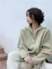 Herfst en winter Koreaanse stijl gespleten losse gebreide truien vrouwen Turtleneck-truien en truien Dames (R99463) 210423
