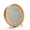 European Wooden Table Clocks mute living room simple decoration desktop creative art solid wood alarm clock T2I52732