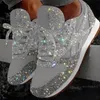 Najnowsze buty damskie Wysokiej jakości Silver Spring Sneakers Chic Cekiny Casual Sports Buty Niepoślizgowe Guma Outsole Rozmiar 35-43 012